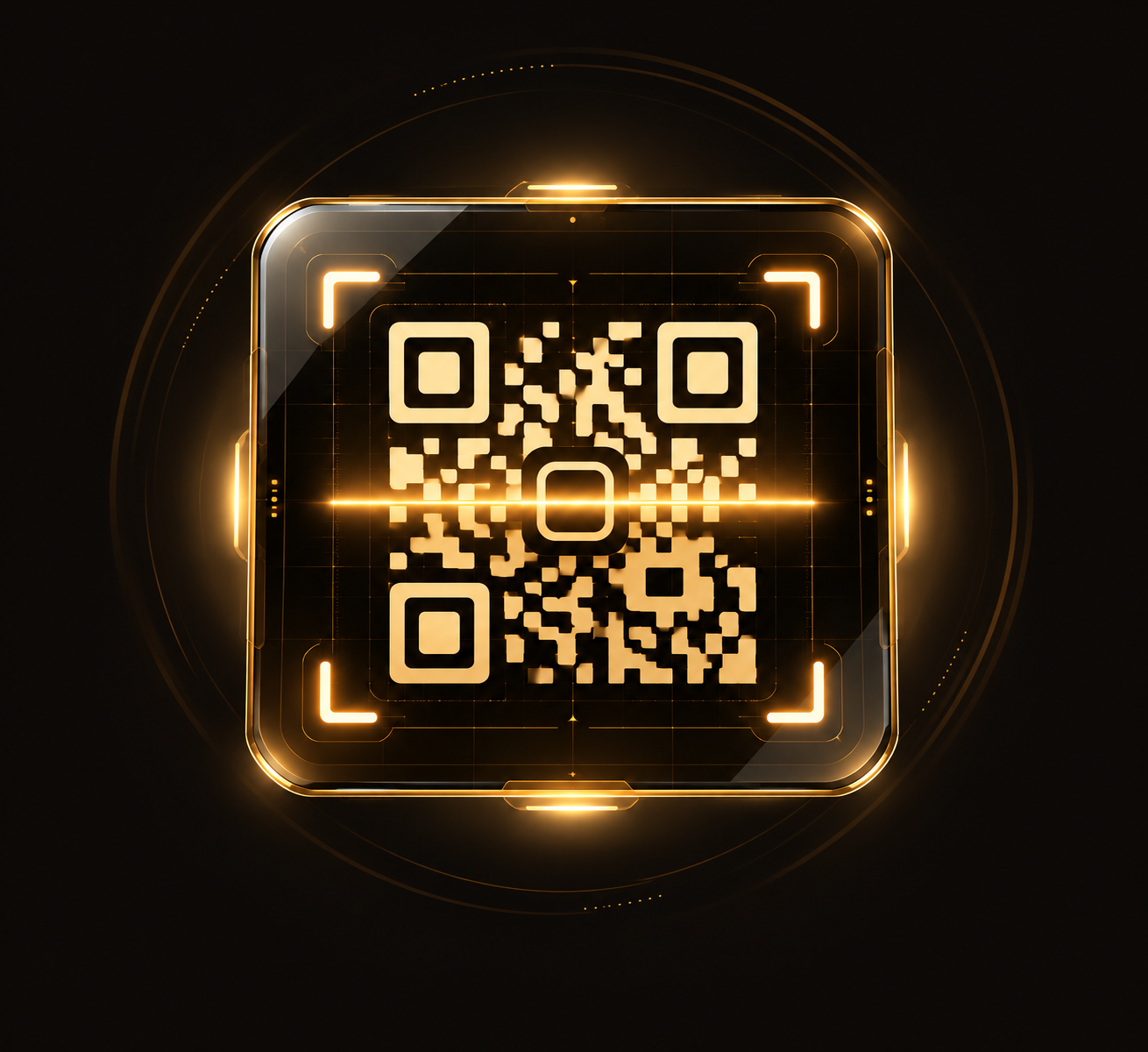 Premium black-and-gold QR scanner